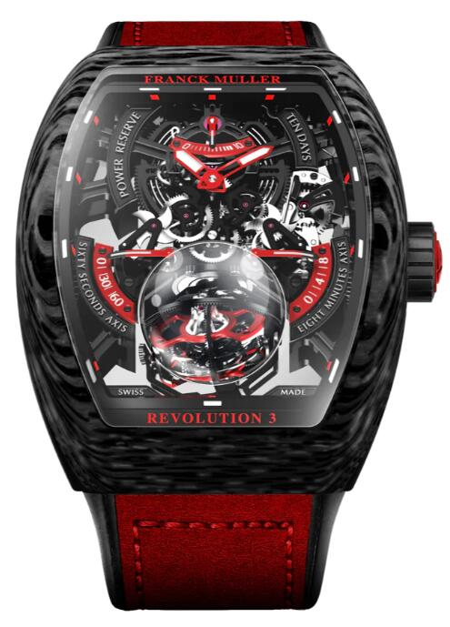 FRANCK MULLER Vanguard Revolution 3 Skeleton Carbon - Red V50 REV 3 PR SQT CARBONE NR (ER) Replica Watch